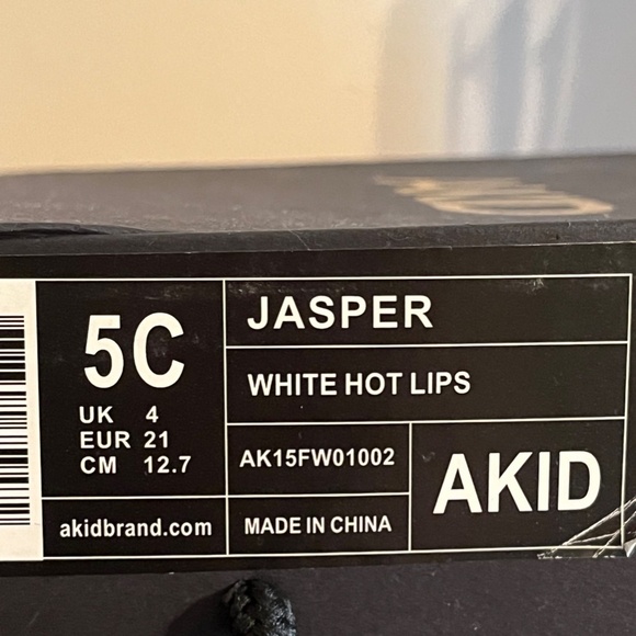 AKID Brand Shoes Kid 5C Pink Jasper Hot Lips Leather Boot White Love Lace Up - Picture 10 of 10